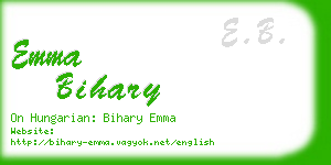 emma bihary business card